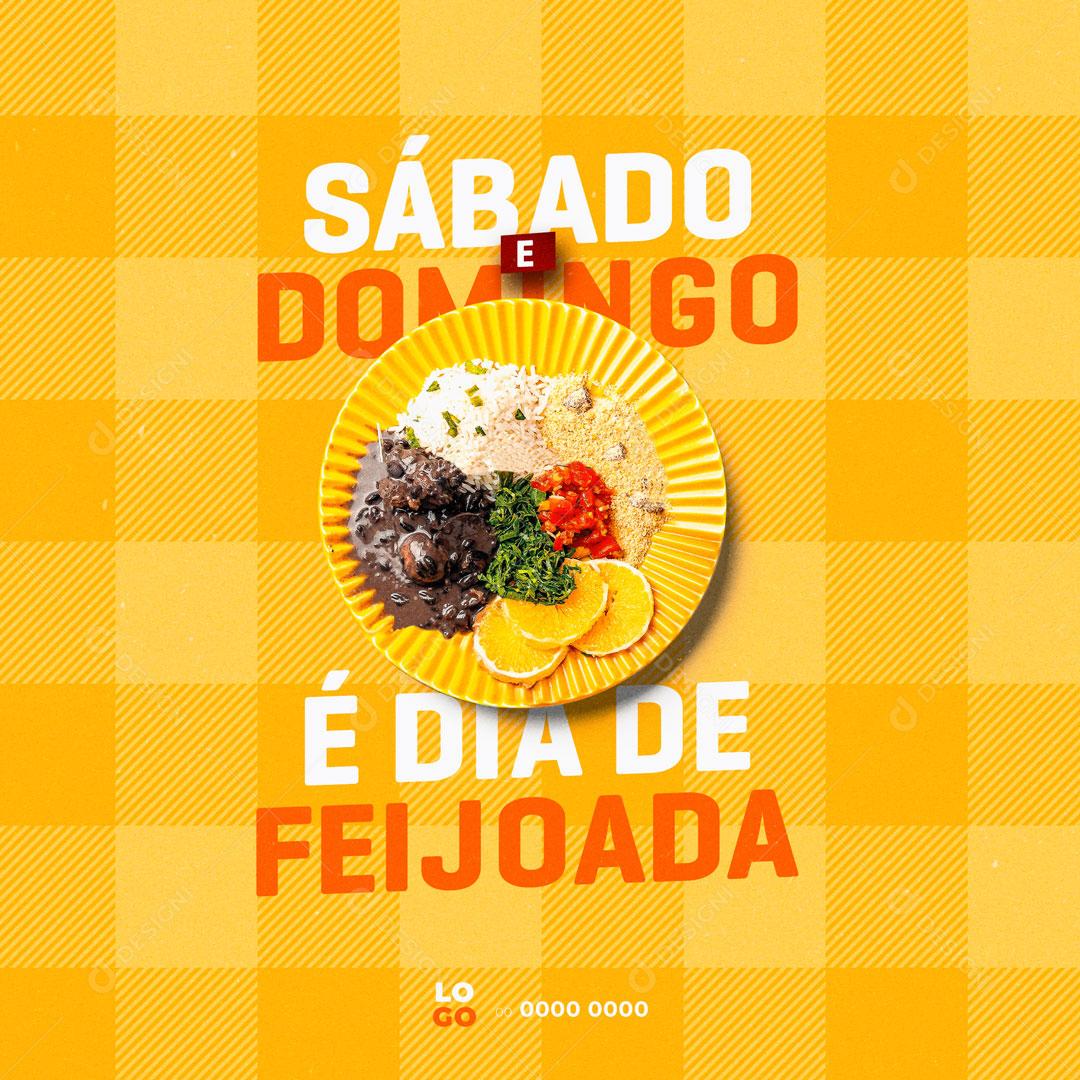 Sábado e Domingo é Dia de Feijoada Social Média PSD Editável