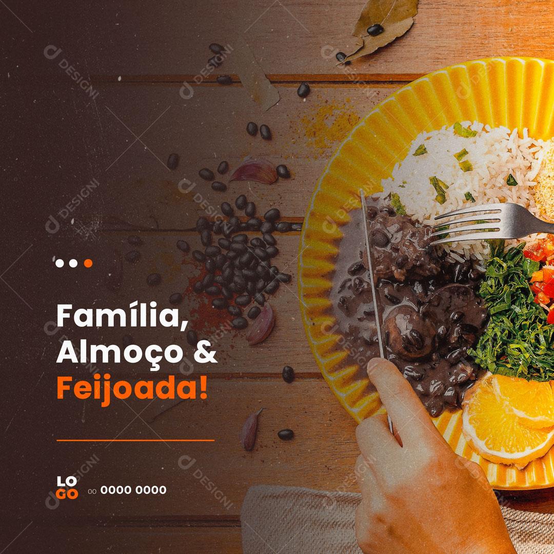 Post Família, Almoço e Feijoada Social Media PSD Editável