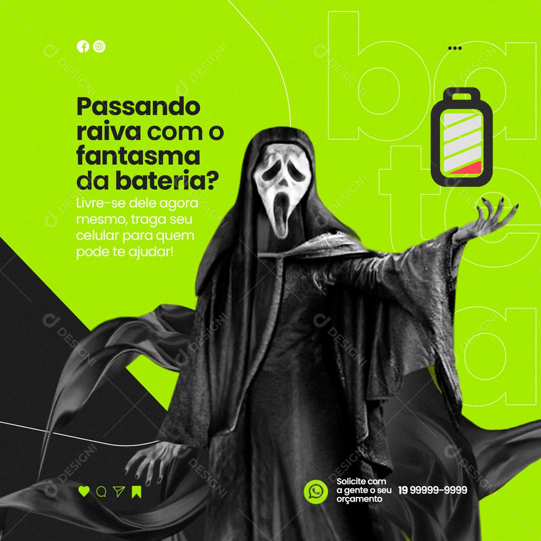 Social Media Assistência Técnica Passando Raiva Com o Fantasma PSD Editável