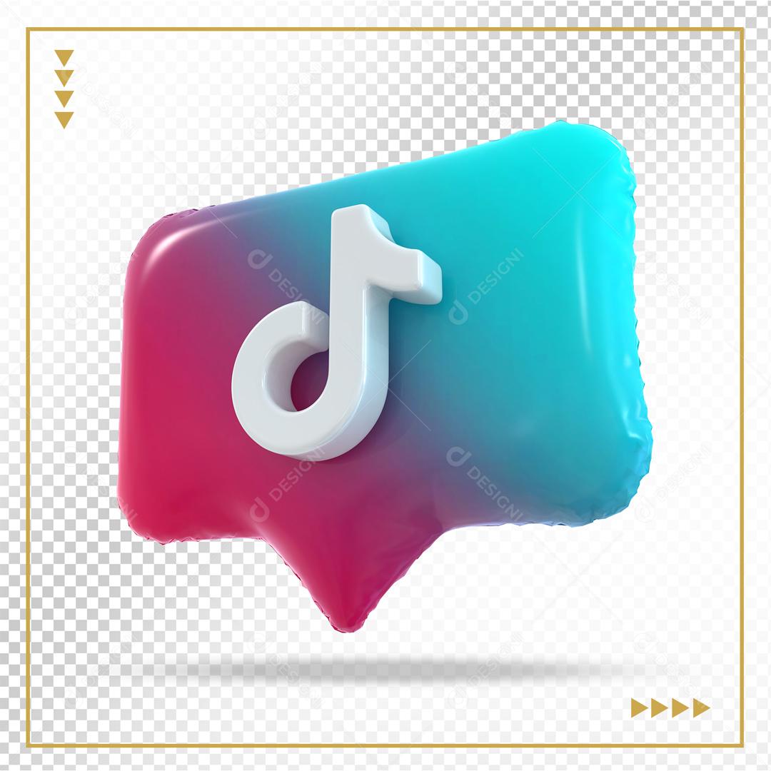 Tiktok 3D Message Box Element For Composition PSD