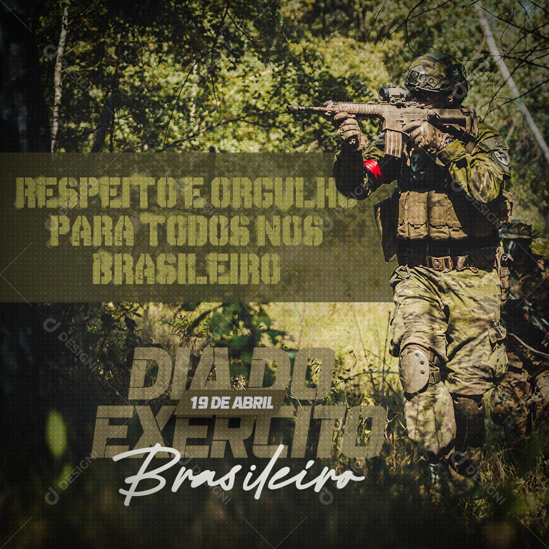 Social Media Dia do Exército Brasileiro 19 de Abril PSD Editável