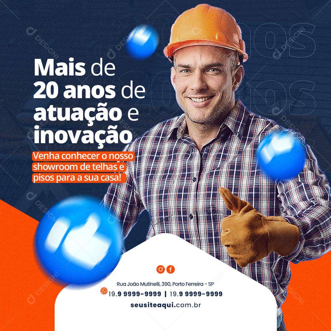 Materiais De Construção Mais de 20 Anos de Atuação PSD Editável