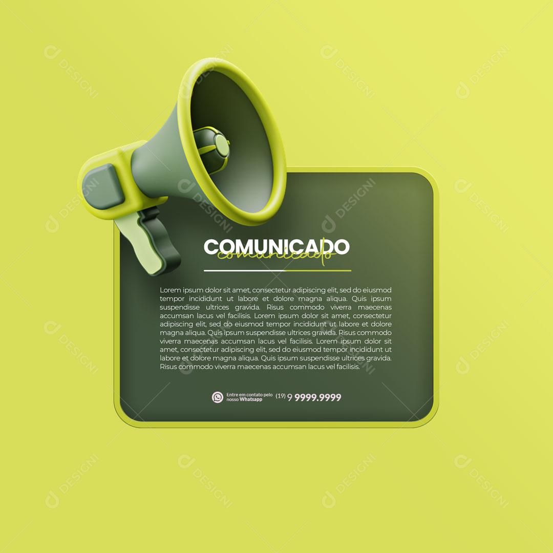 Social Media Comunicado Aviso PSD Editável