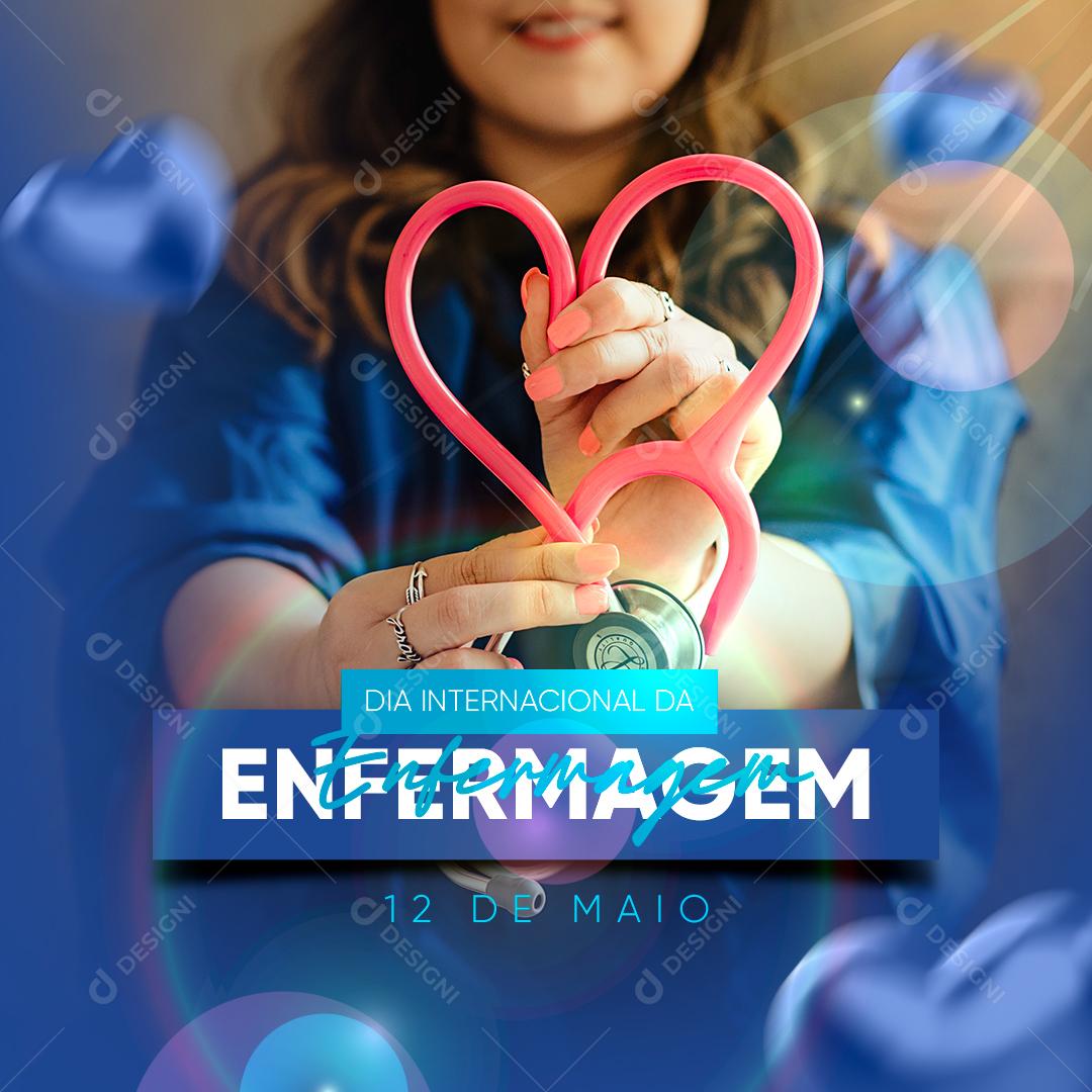 Post Dia Internacional Da Enfermagem 12 de Maio Social Media PSD Editável