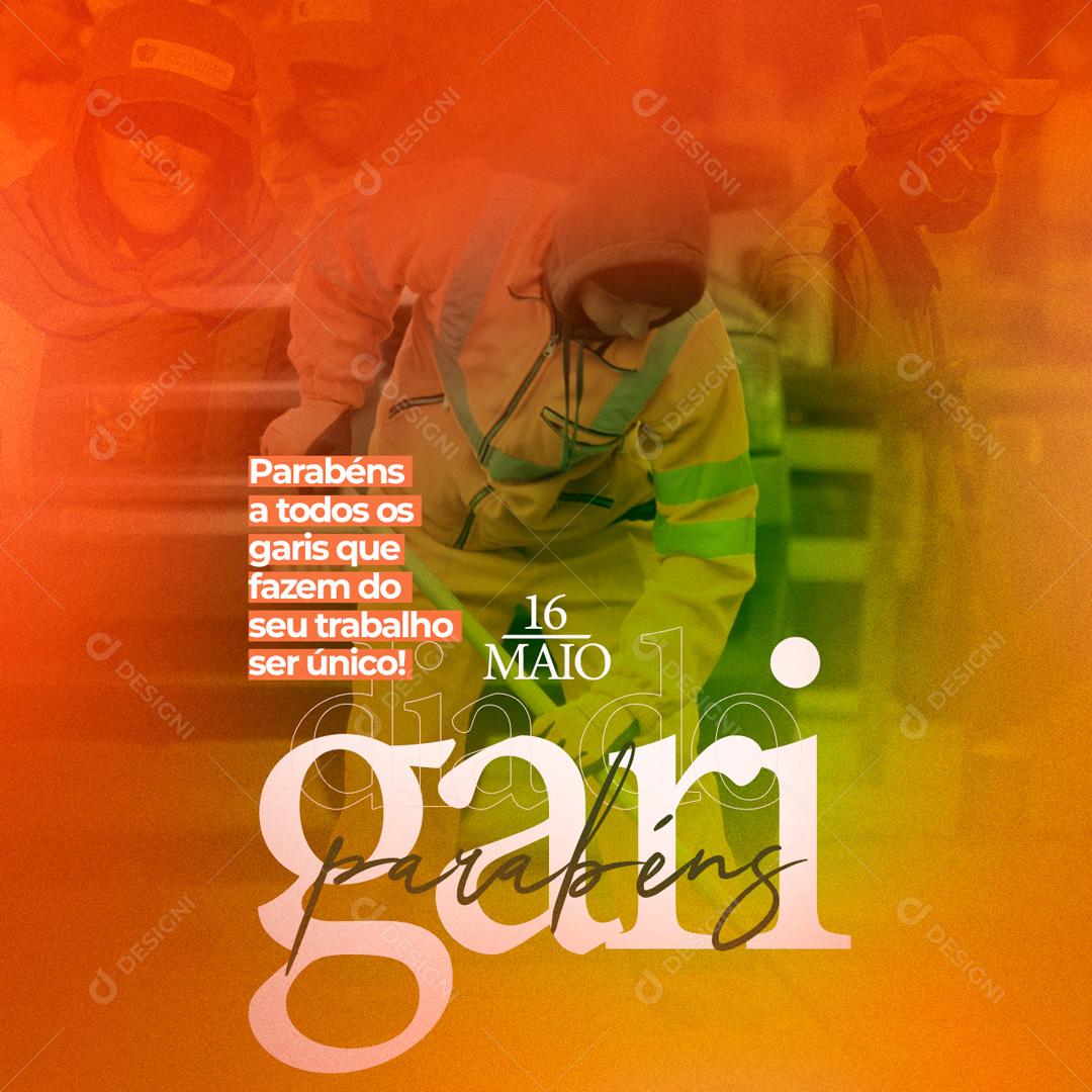 Social Media Parabéns a todos os Garis Dia do Gari PSD Editável