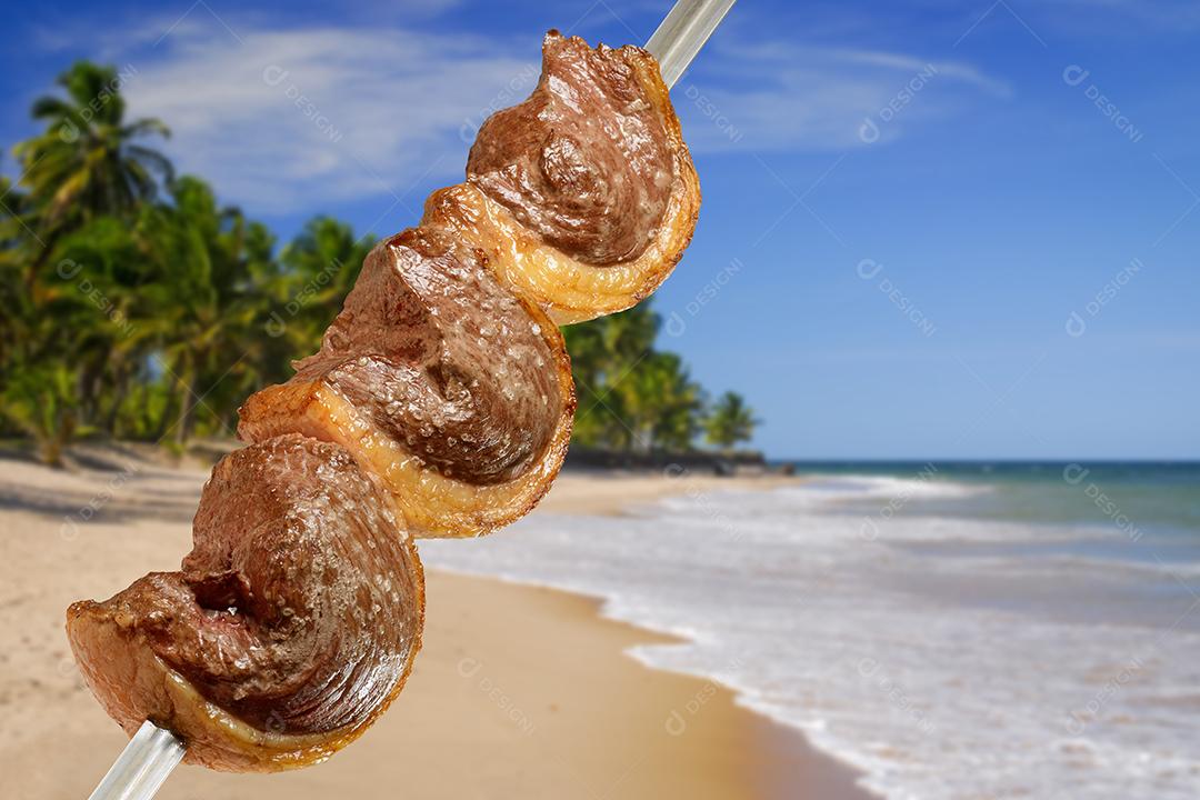 Espeto De Picanha Da Carne Pronto Para Cozinhar Imagem de Stock - Imagem de  frescor, grelhado: 132253239