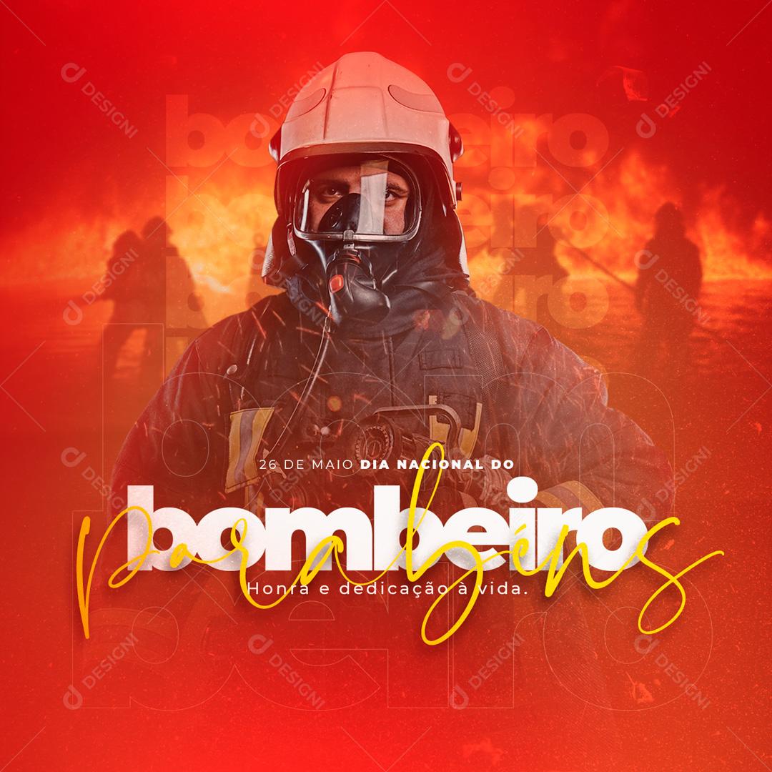 Social Media Honra e Dedicação â Vida Dia do Bombeiro PSD Editável