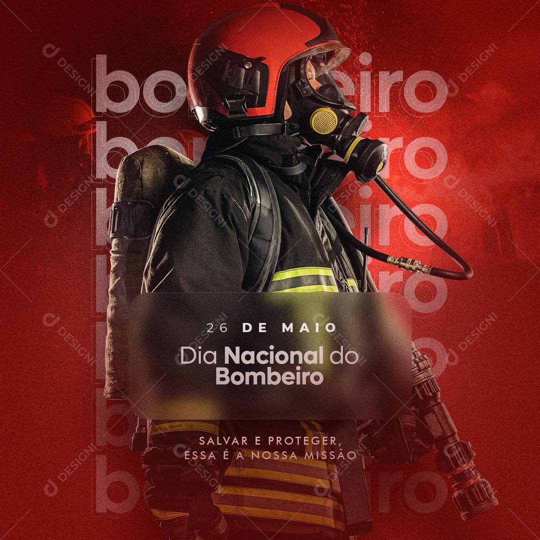 Socia Media Save and Protect This is Our Mission Firefighter's Day Editable PSD