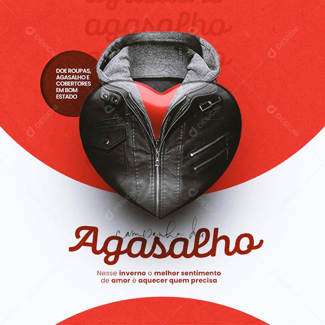 Social Media Nesse Inverno o melhor sentimento de amor Campanha do Agasalho PSD Editável