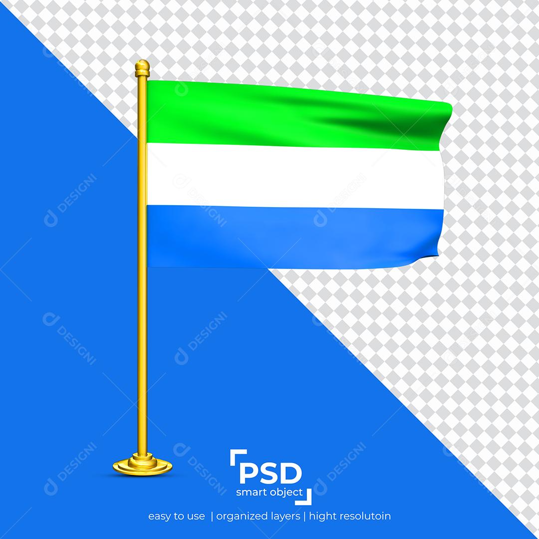 Flag of Sierra Leone 3D Element For Composition [download] - Designi