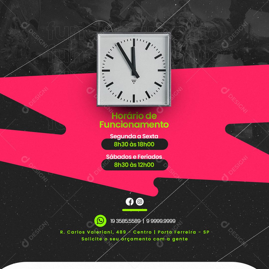 Social Media Electronics Opening Hours Editable PSD