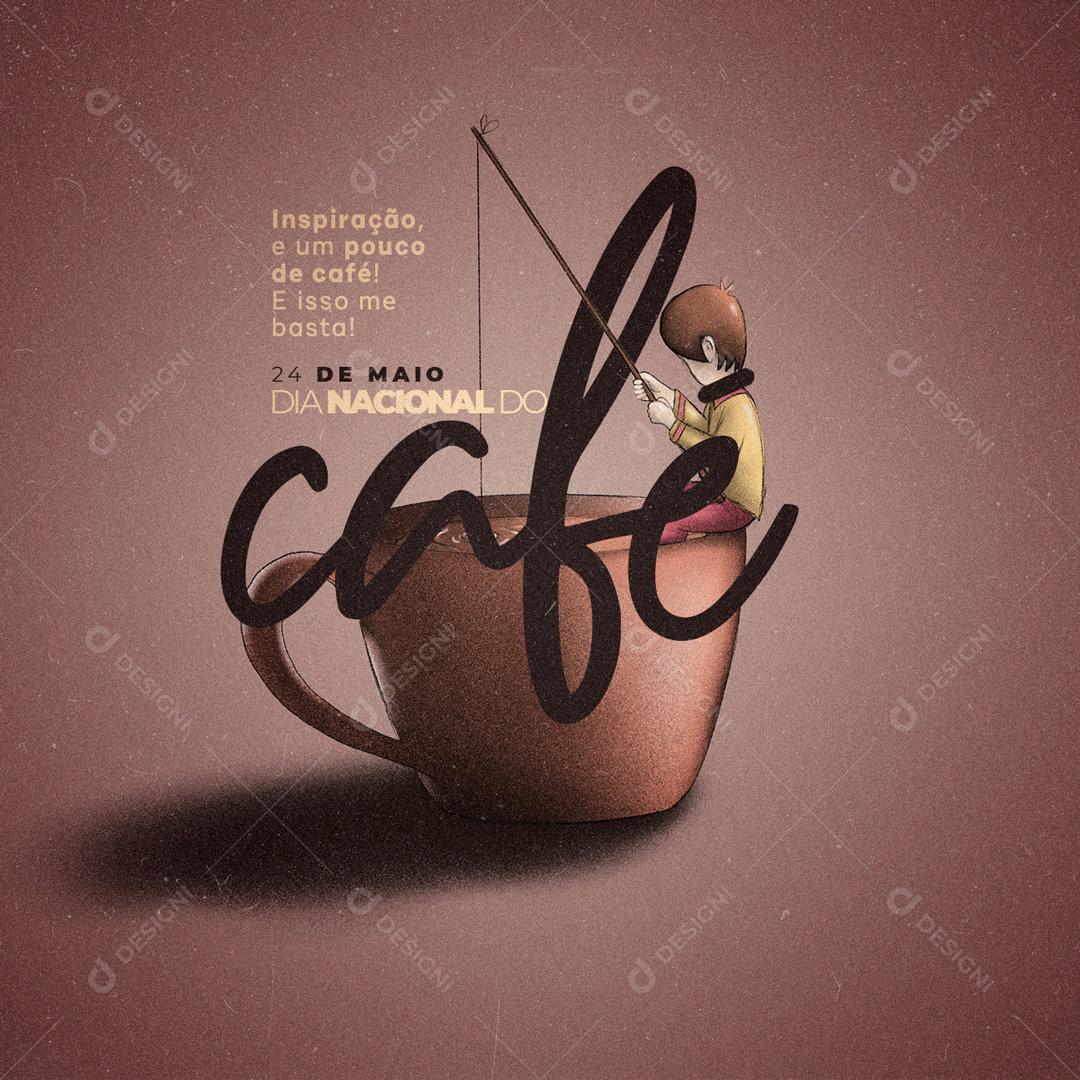 Social Media Inspiração e um pouco de café Dia Mundial do Café PSD Editável