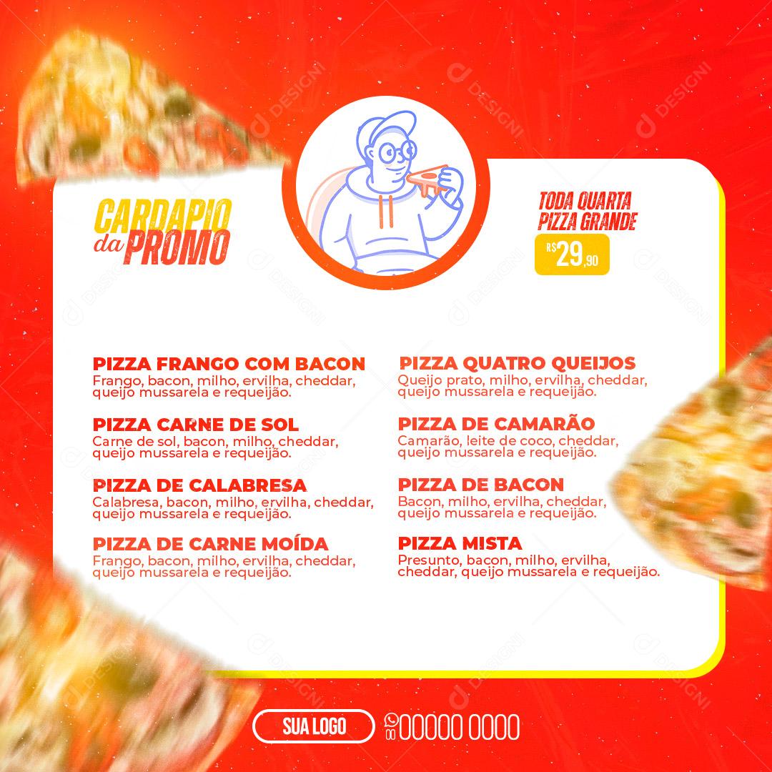 Social Media Pizzaria Pizza Cardápio PSD Editável