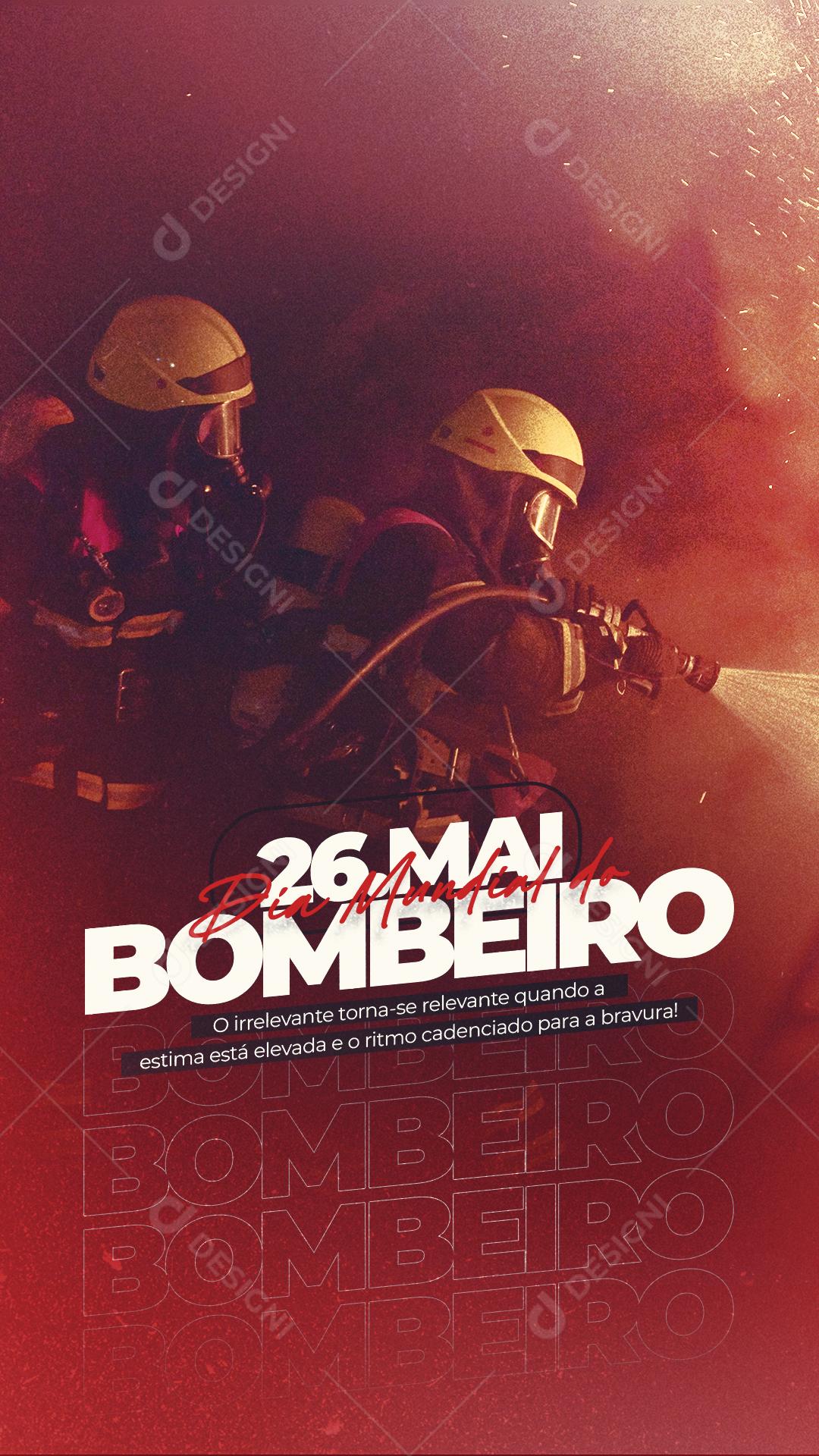 Social Media Story Dia do Bombeiro 26 de Maio PSD Editável