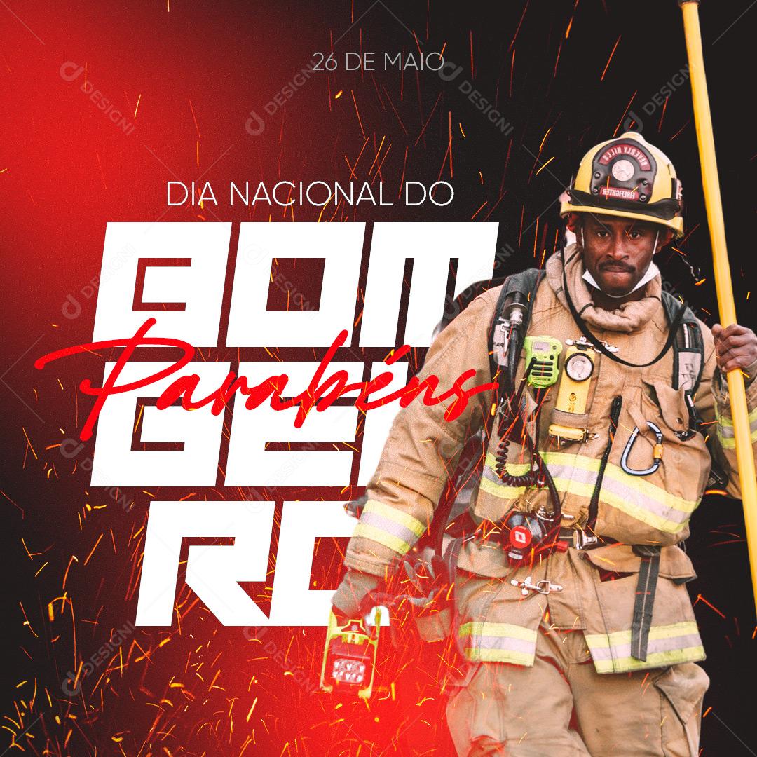 Social Media Dia Nacional do Bombeiro 26 de Maio PSD Editável