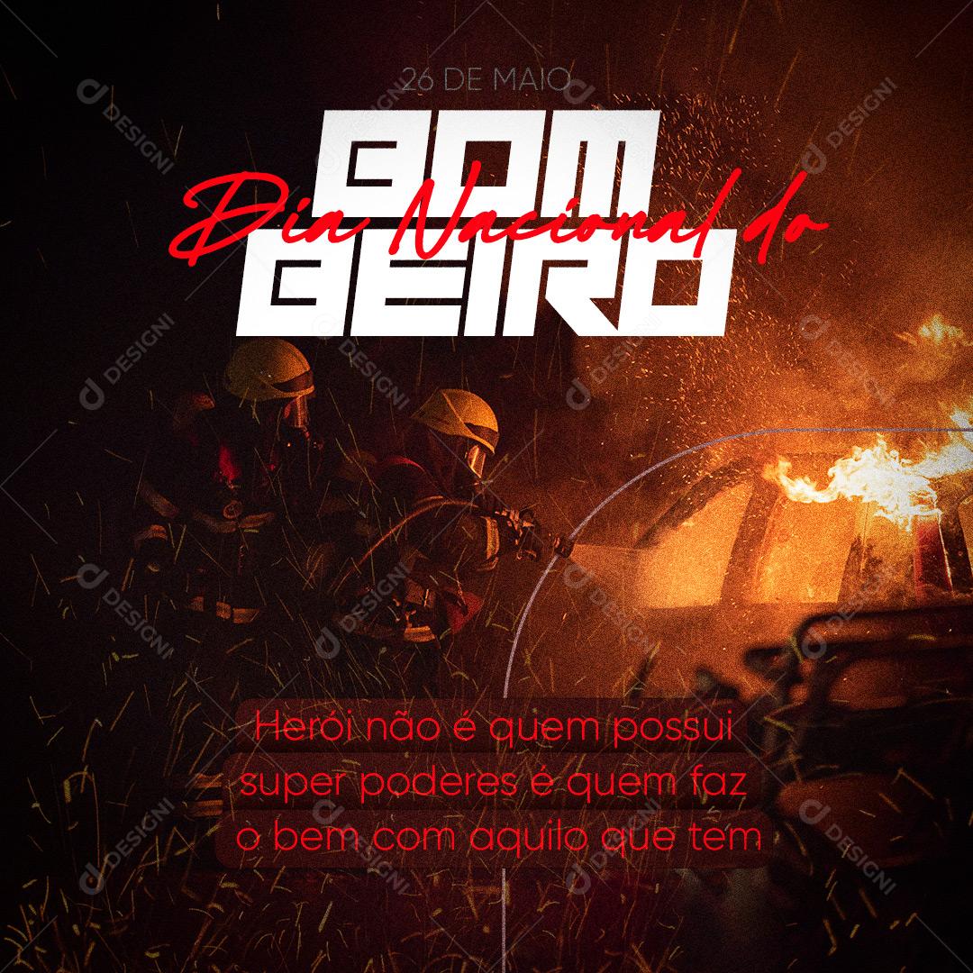 Dia Nacional Do Bombeiro Social Media PSD Editável