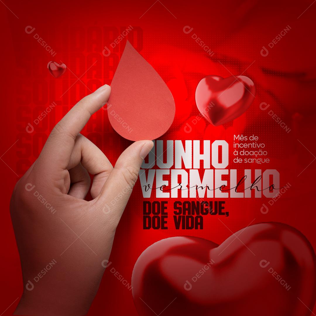 Social Media Doe Sangue Doe Vida Junho Vermelho PSD Editável