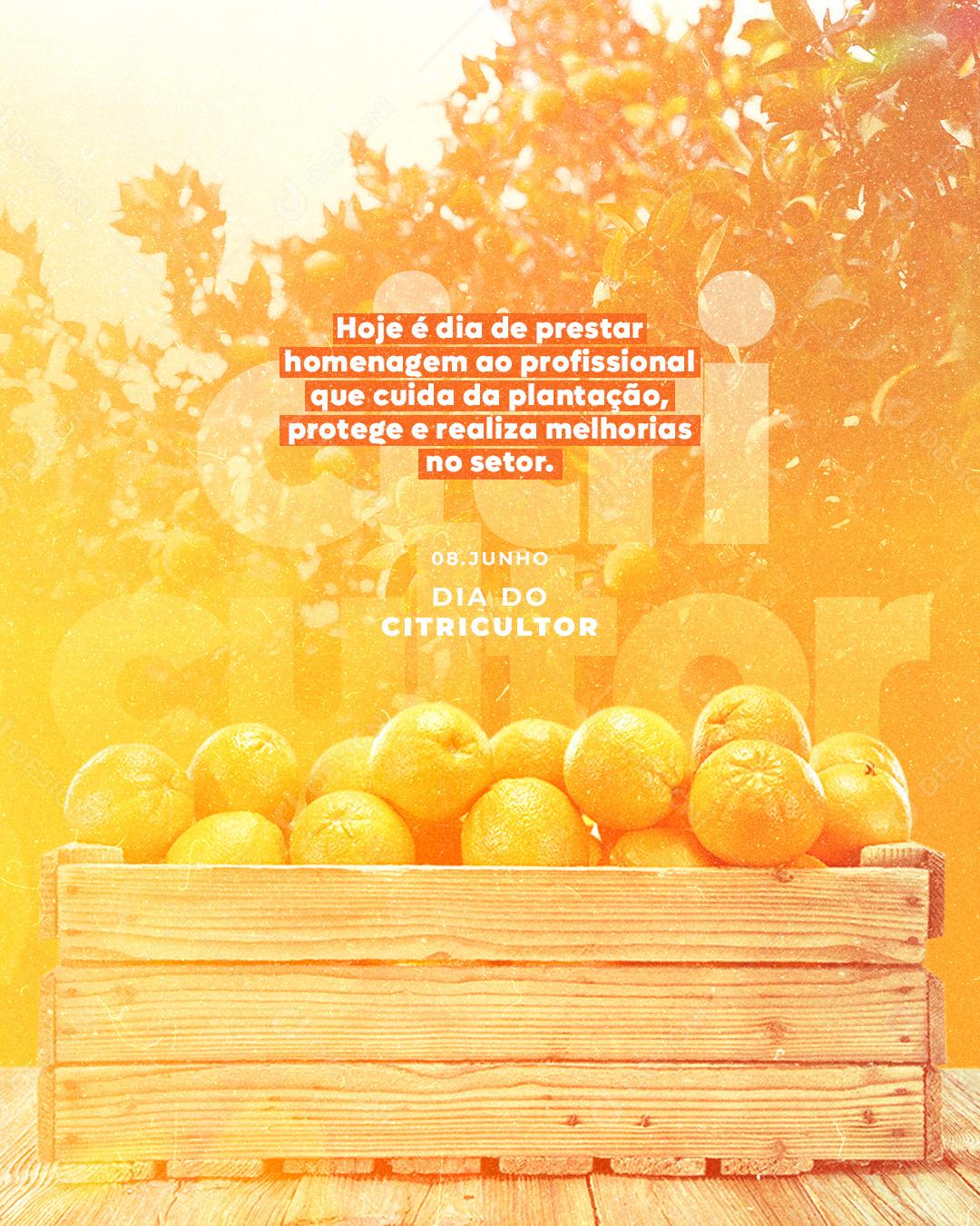 Social Media Today is the day to Pay Homage to the Day of the Citrus Grower PSD Editable