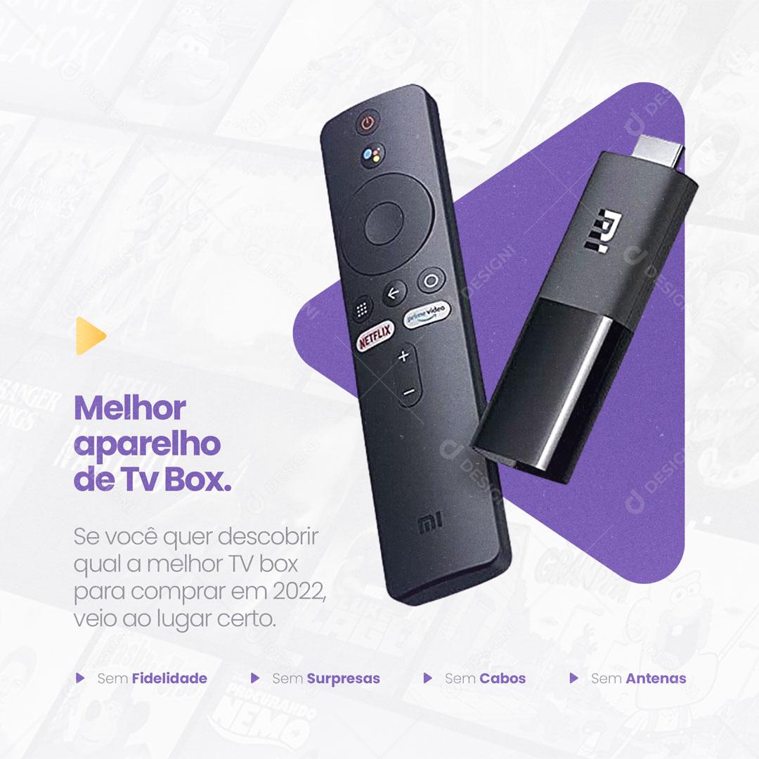 Post O Mehor Aparelho de Tv Box Social Media PSD Editável