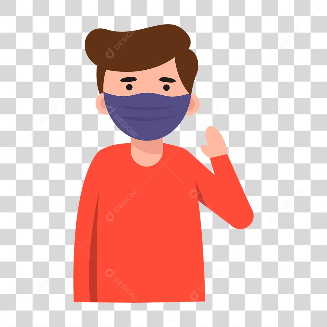Desenho de uma pessoa usando mascara de proteção [download] - Designi