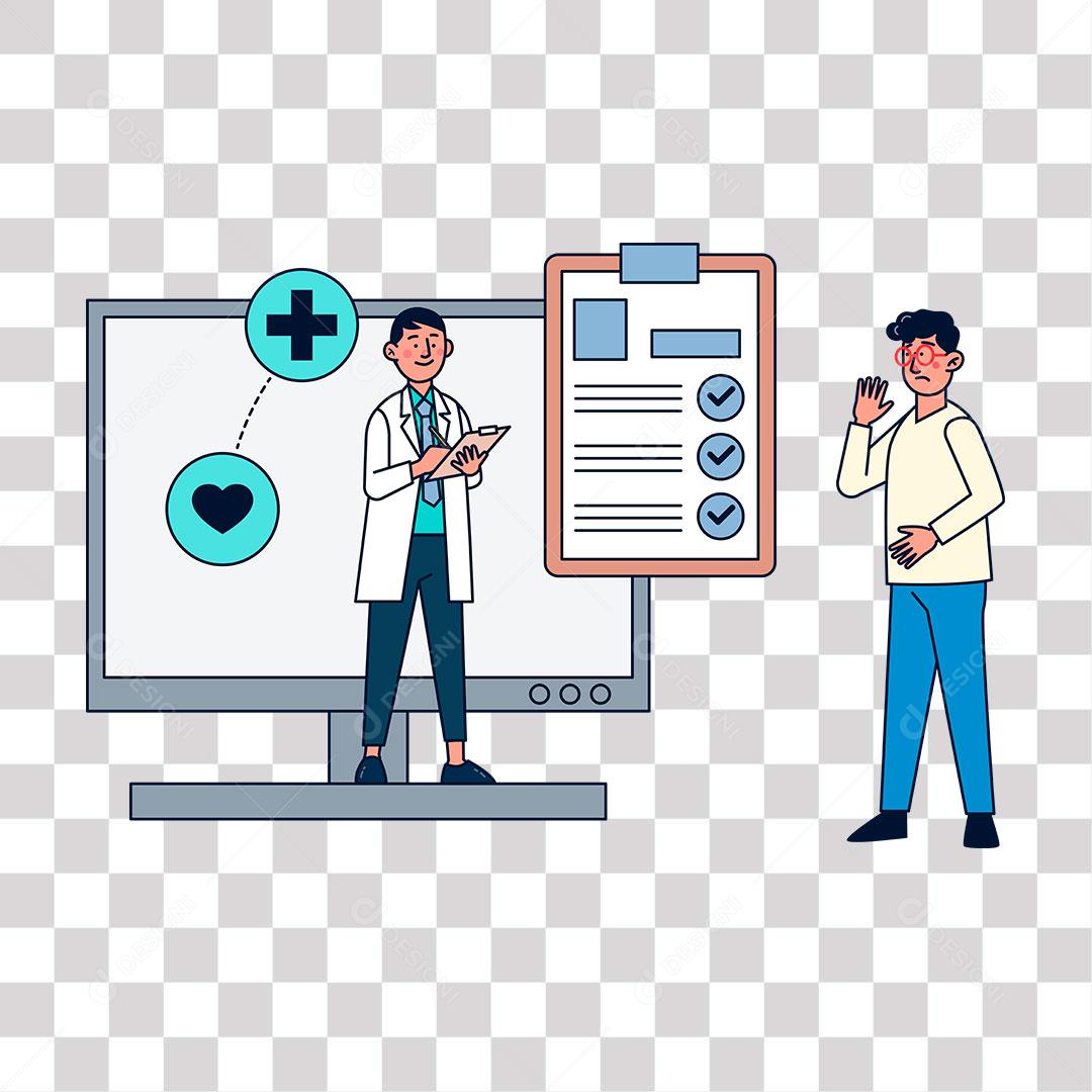 desenho de medico e pacientes consulta online [download] - Designi