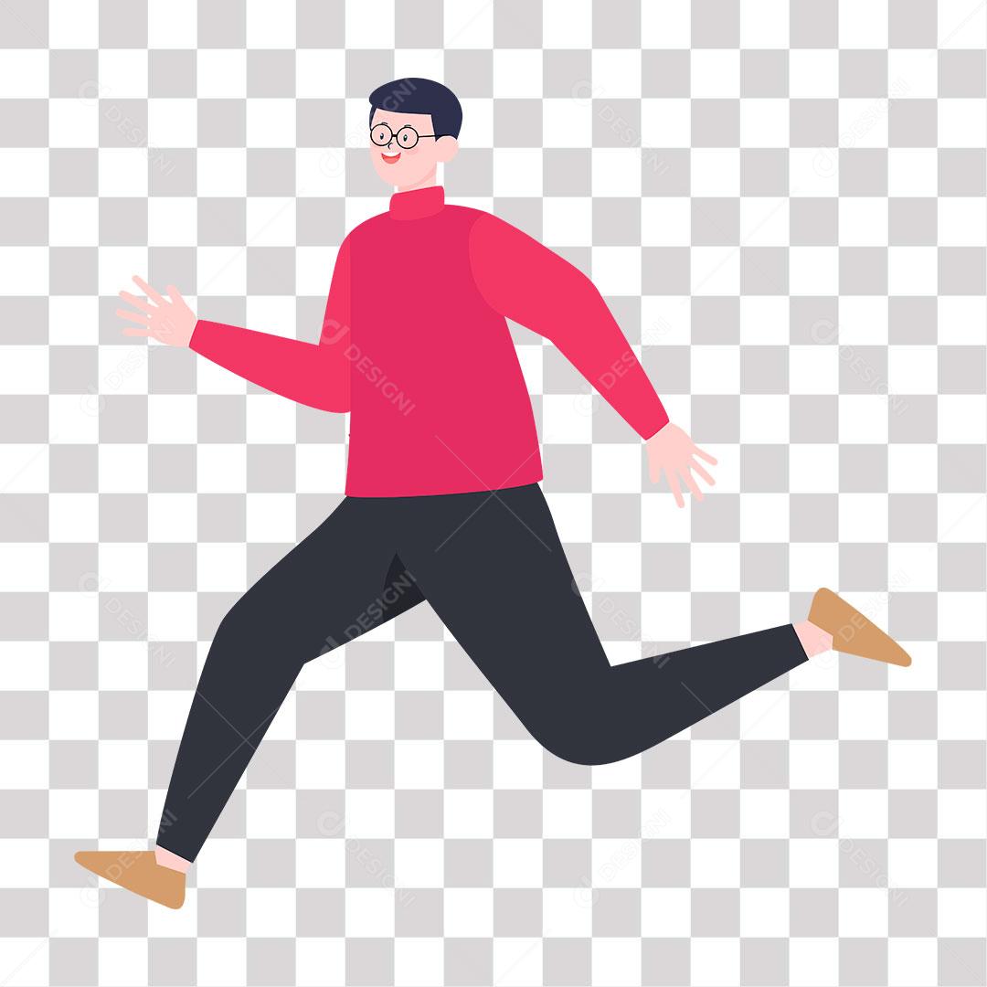 desenho de homem correndo e sorrindo [download] - Designi