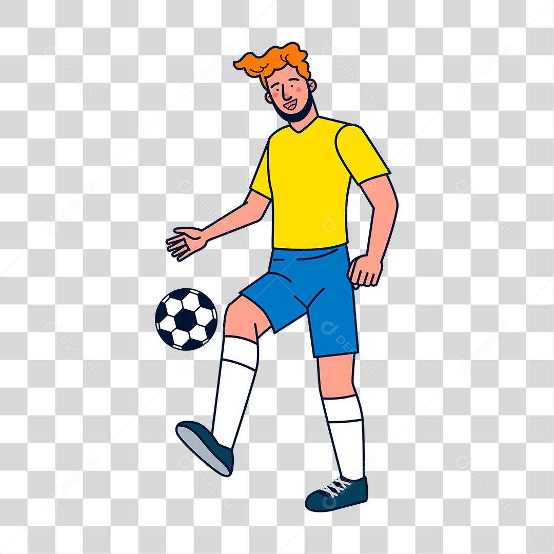Desenho de homem jogador de bola futebol [download] - Designi