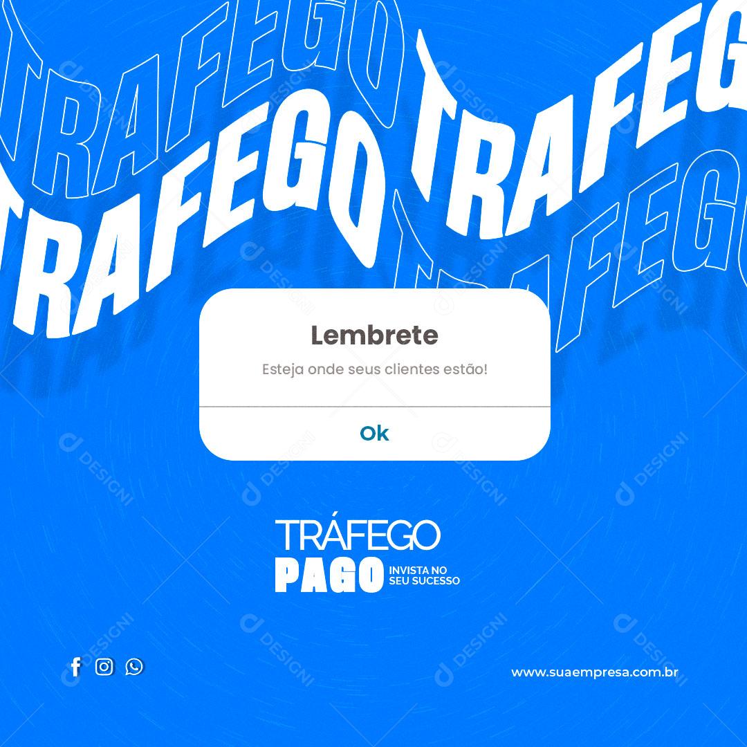 Tráfego Pago Lembrete Social Media PSD Editável