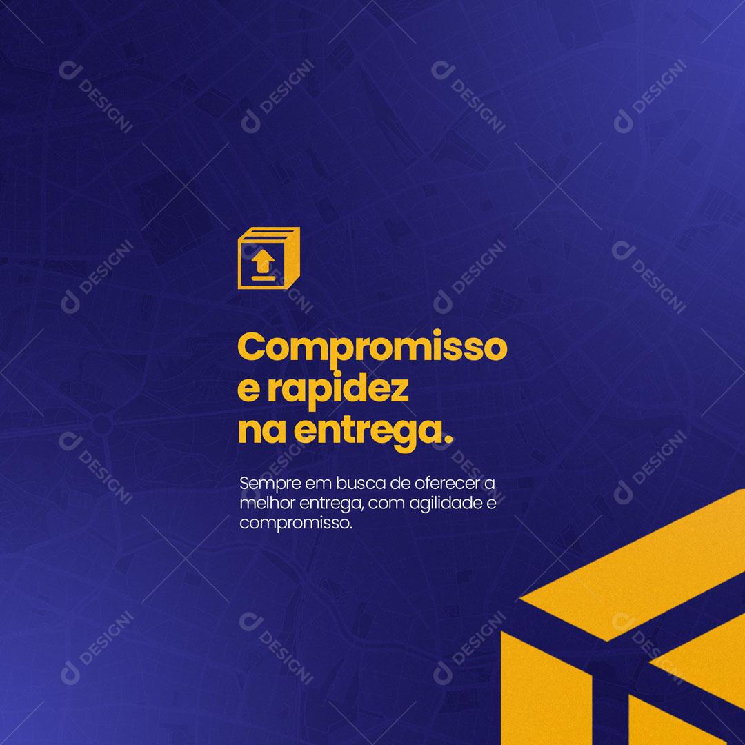 Social Media Transportadora Compromisso e Rapidez na Entrega PSD Editável