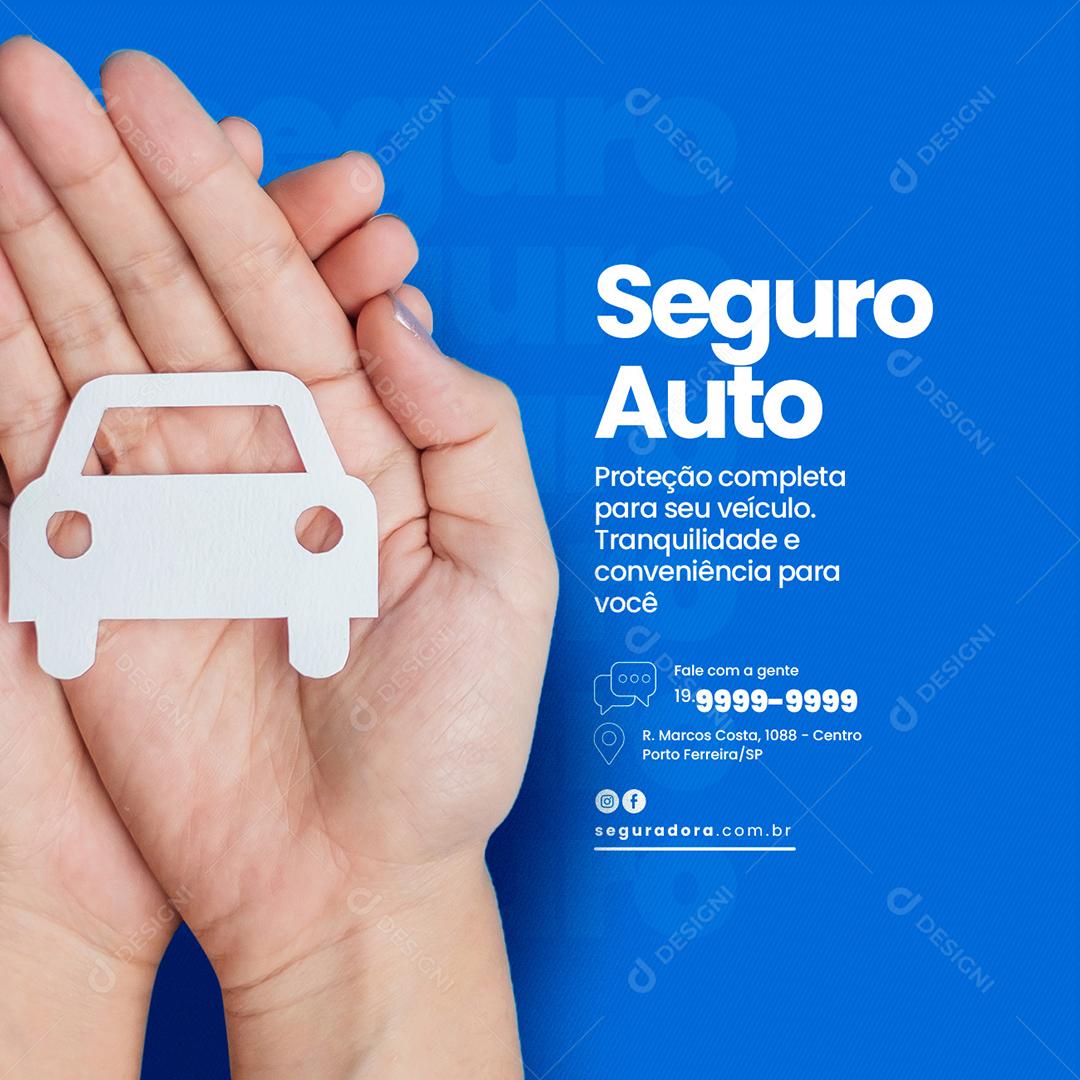 Social Media Seguro Auto Seguradora Editable PSD