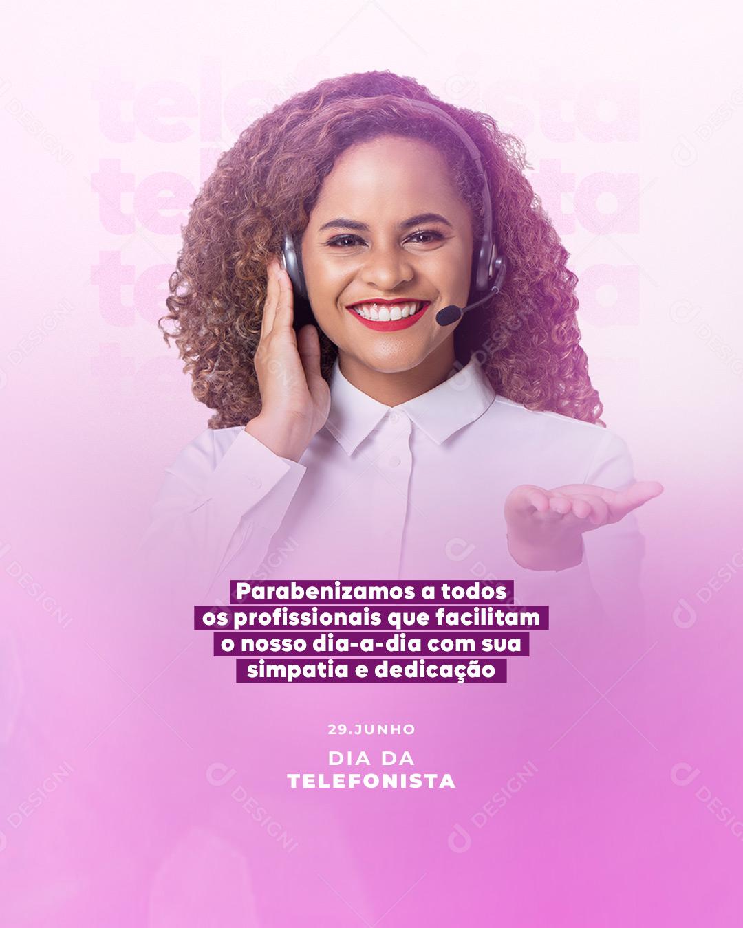 Social Media Parabenizamos a todos os Profissionais Dia do Telefonista PSD Editável