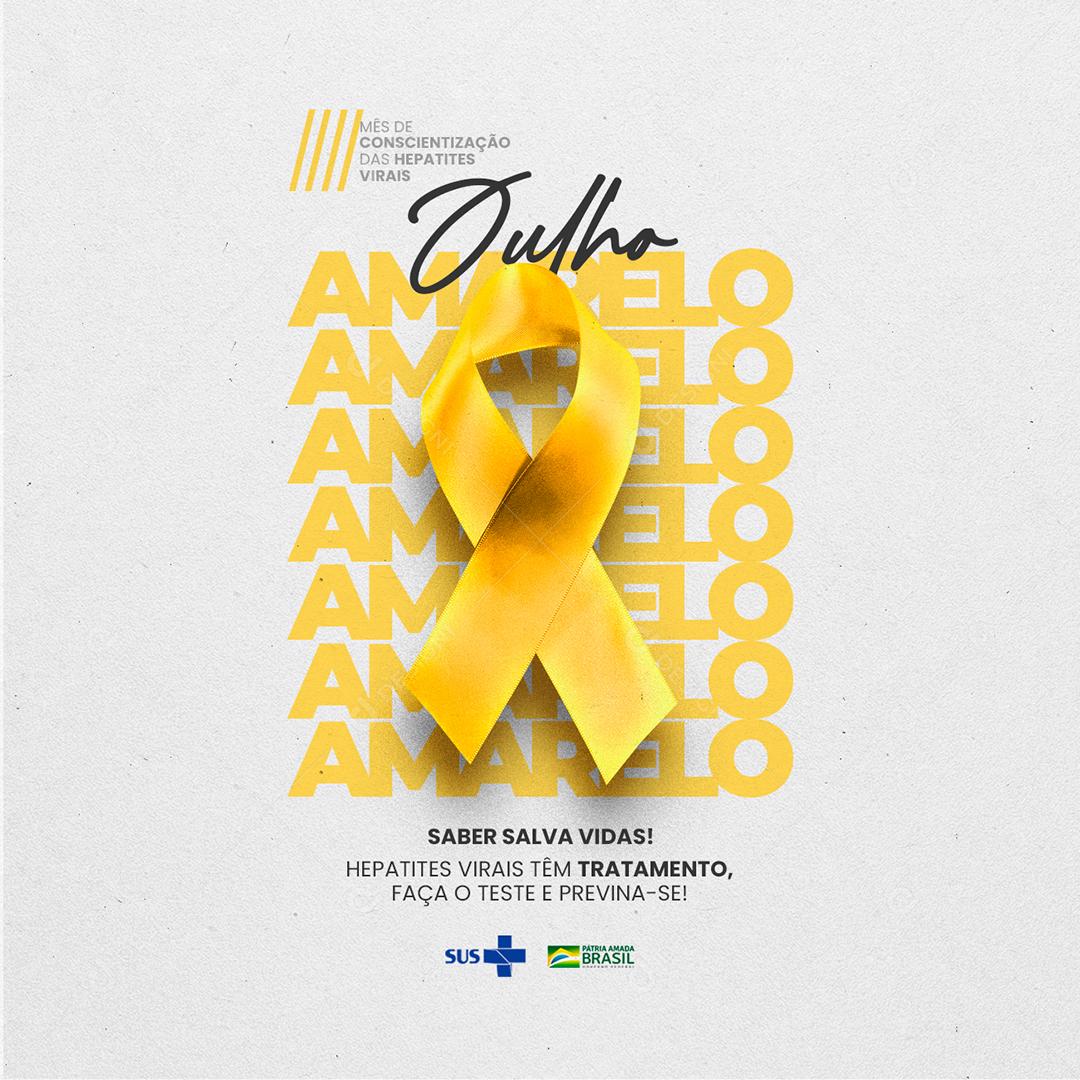 Julho Amarelo Saber salva Vidas Social Media PSD Editável