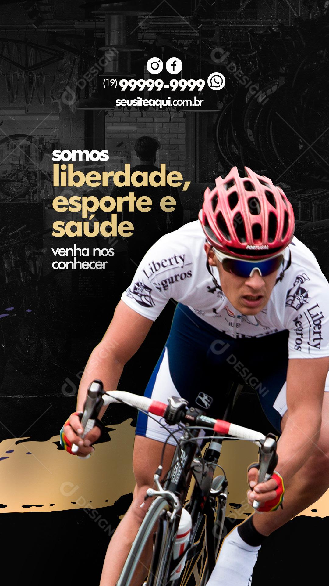 Story Somos Liberdade Esporte e Saúde Ciclismo Social Media PSD Editável