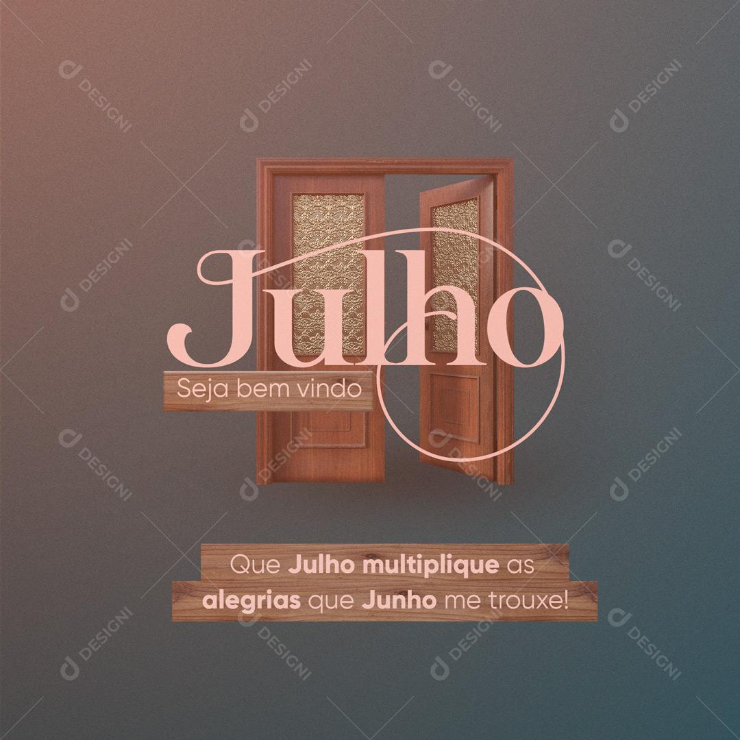 Welcome to July Social Media Editable PSD