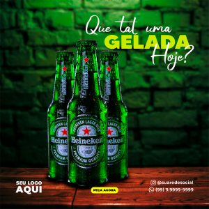 Social Media Que Tal Uma Gelada Hoje Cerveja Heineken PSD Editável  [download] - Designi