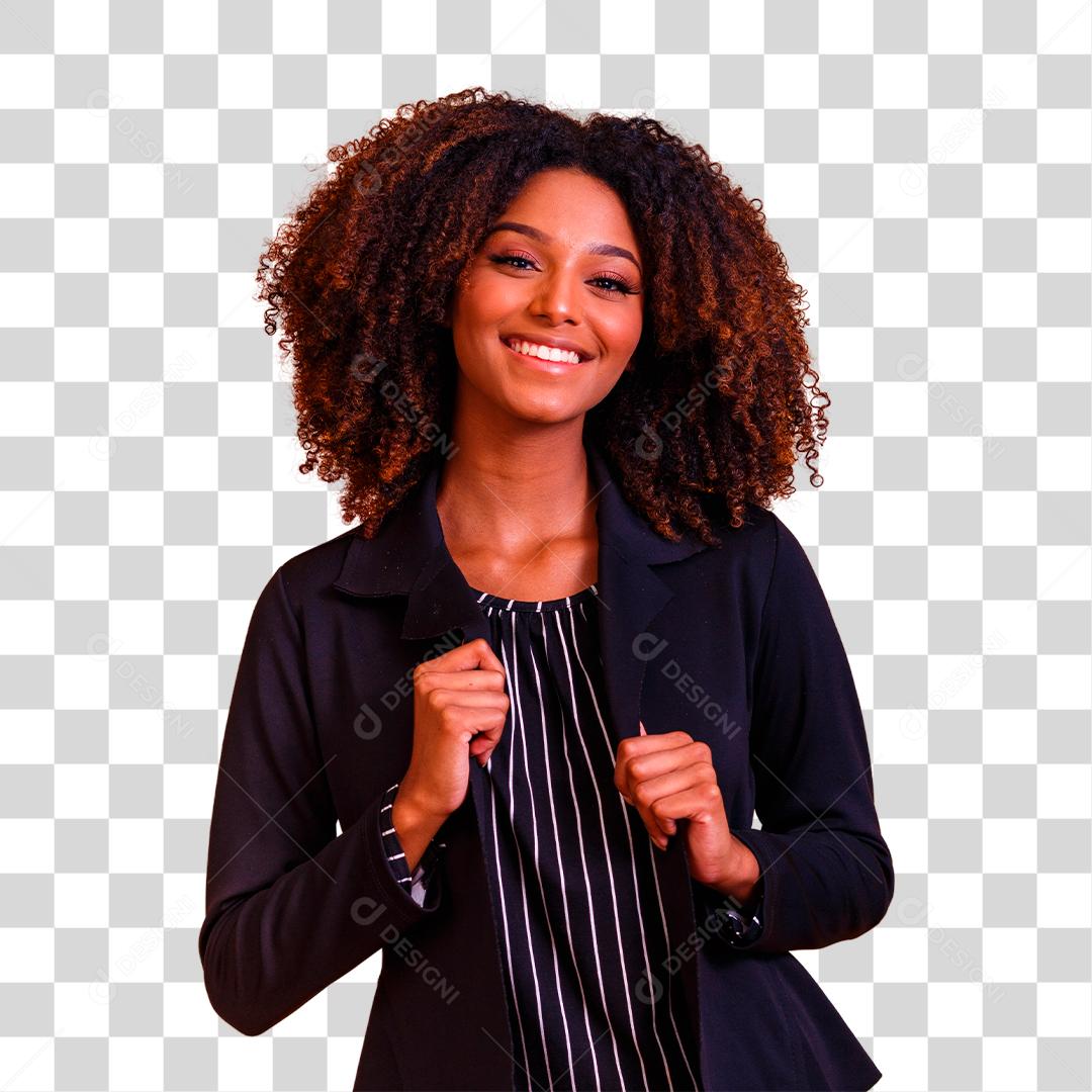 Mulher Afro Com Cabelos Cacheados Feliz E Sorrindo Download Designi