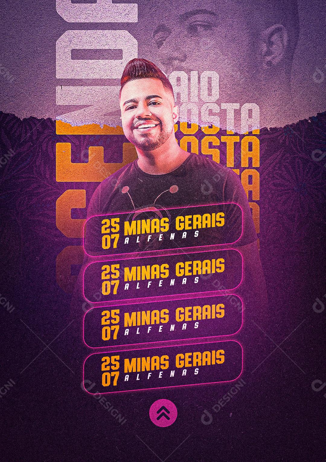 Social Media Agenda Semanal Caio Costta Flyer PSD Editável