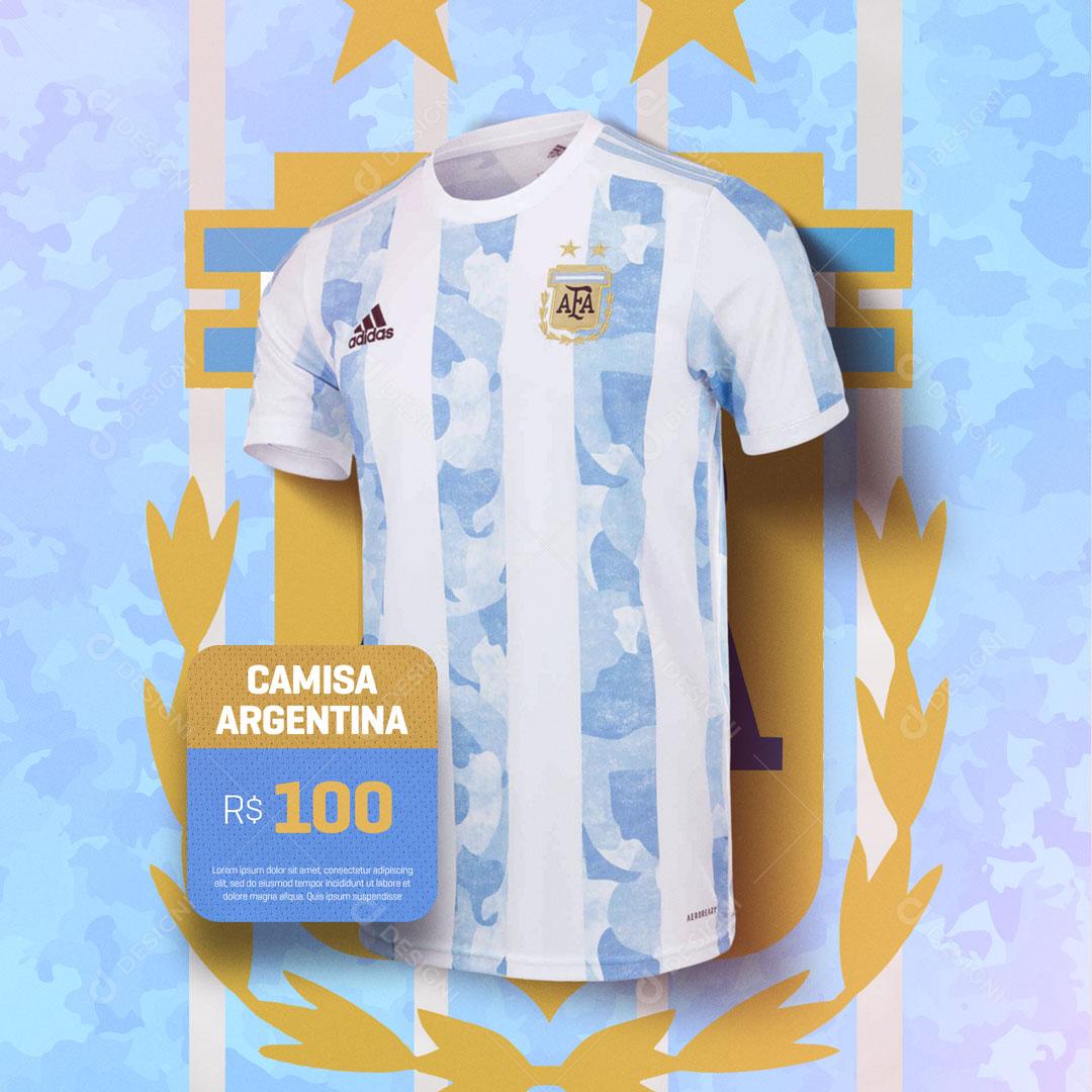 Camisa da Seleção Argentina Social Media PSD Editável