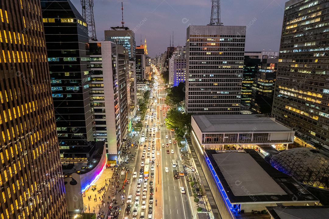 Vista aérea da Avenida Paulista (Avenida Paulista) na cidade de São Paulo Brasil. [download