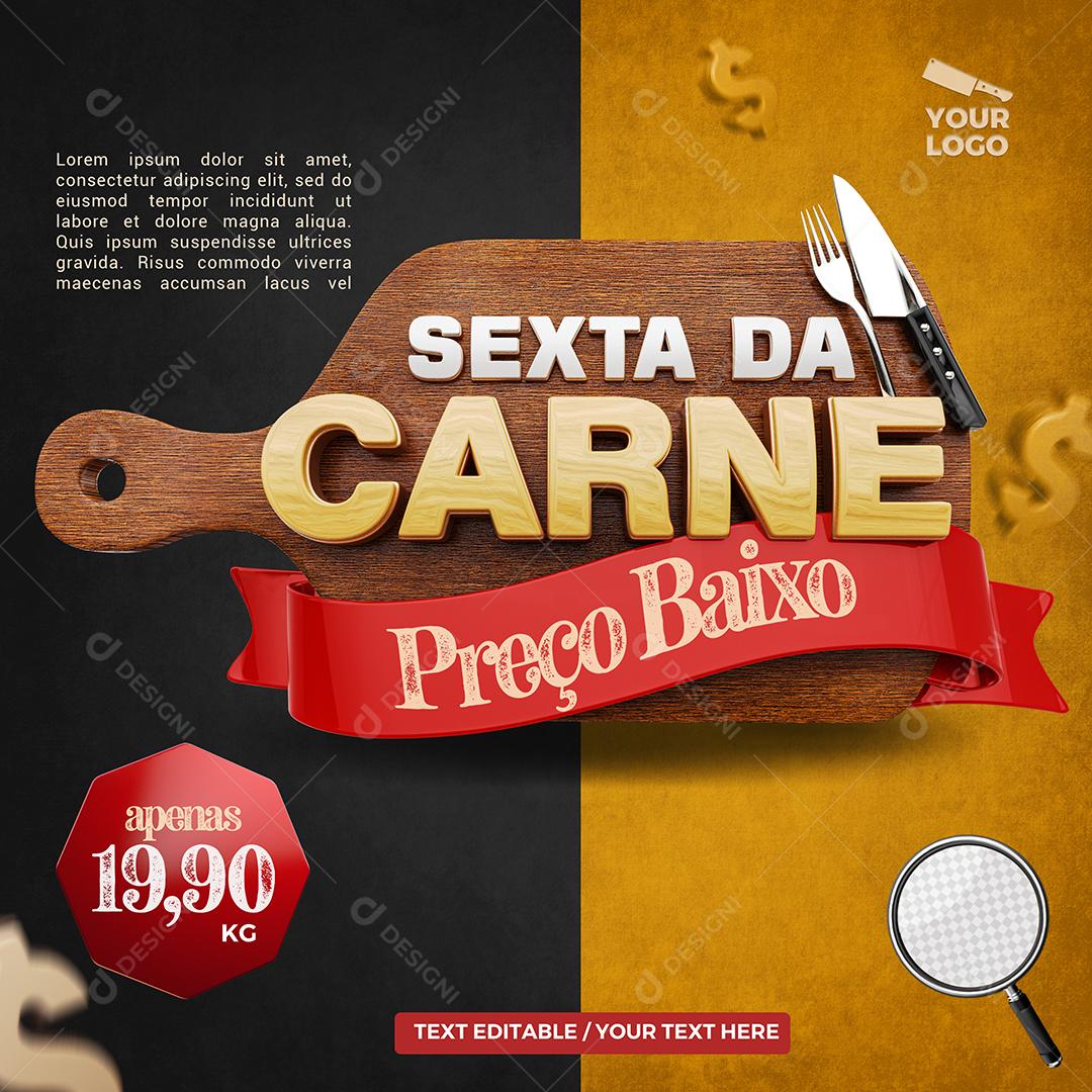 Sexta Da Carne Preço Baixo Selo 3d Para Composição Psd Download Designi 4972