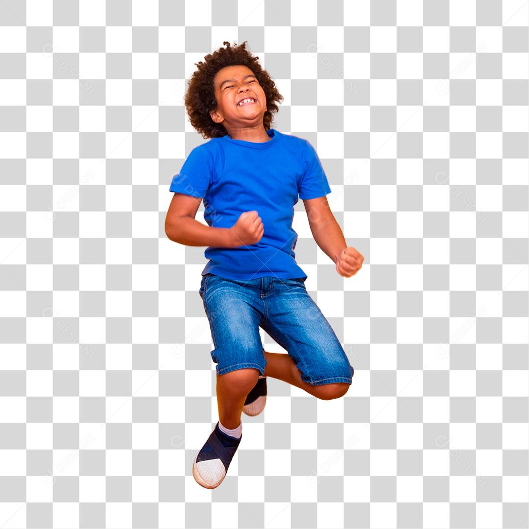 ai gerado Preto criança Garoto dançando, pulando dentro alegria