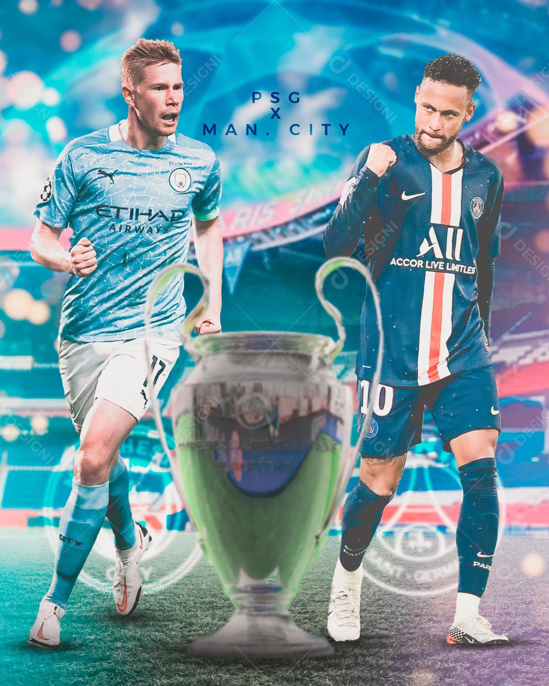 Social Media Feed Futebol Final 2023 Manchester City X Inter De Milão  Jogadores PSD Editável [download] - Designi