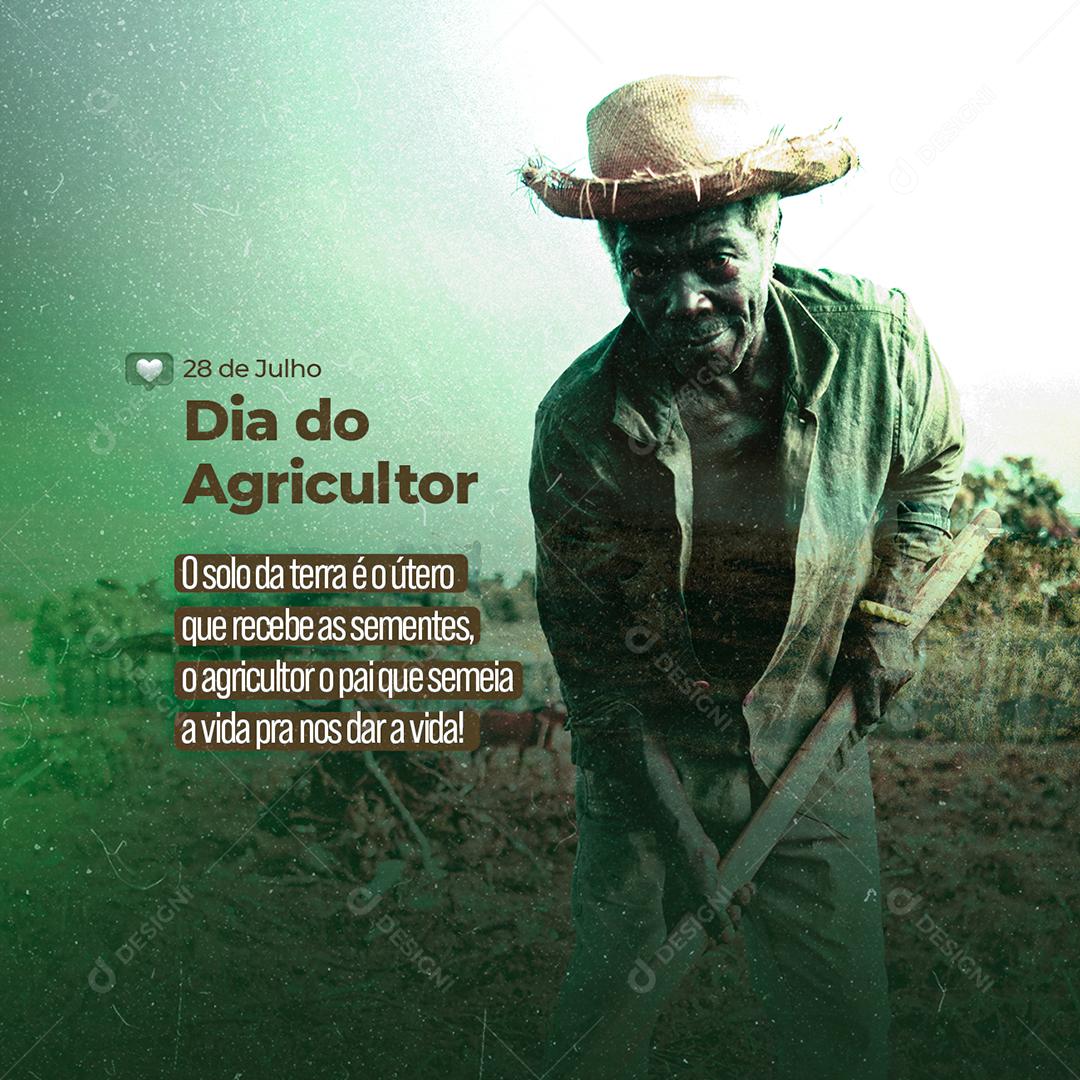 Social Media O Solo da terra é o útero que recebe as Semente Dia do Agricultor PSD Editável