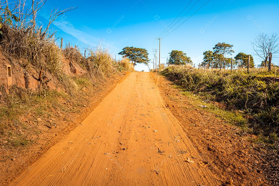 Paisagem Rural De Estrada De Terra Com Arvores E Ceu Azul Download Designi 5888