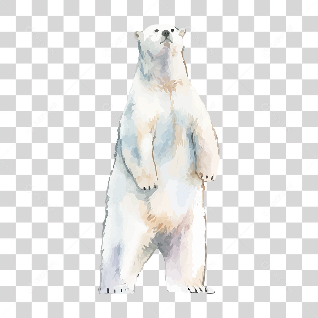 Polar Bear in Transparent PNG Ink