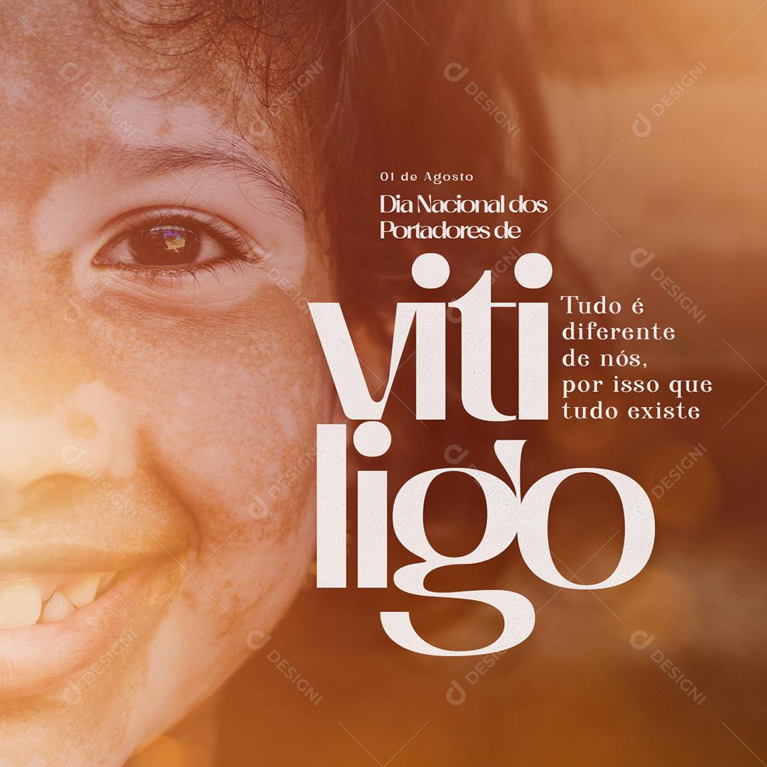 Social Media Tudo é diferente de nós Dia Nacional dos Portadores de Vitiligo PSD Editável