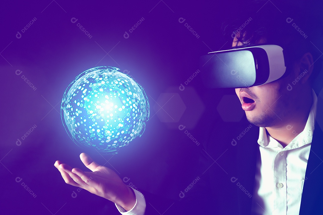 Holograma virtual de guarda-roupa com roupas jovem no fone de ouvido  digitalizando seu armário com metaverso com roupas de avatar menina jogando  jogo vr com realidade aumentada em casa ilustração vetorial