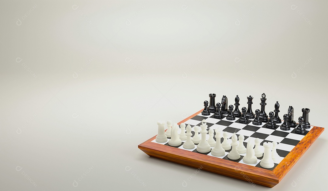 Jogo de tabuleiro de xadrez 3d