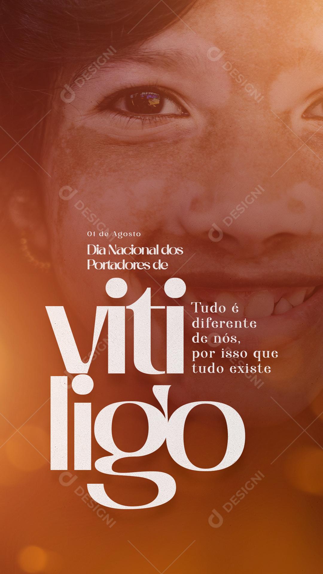 Story Tudo é diferente de nós Dia Nacional dos Portadores de Vitiligo Social Media PSD Editável