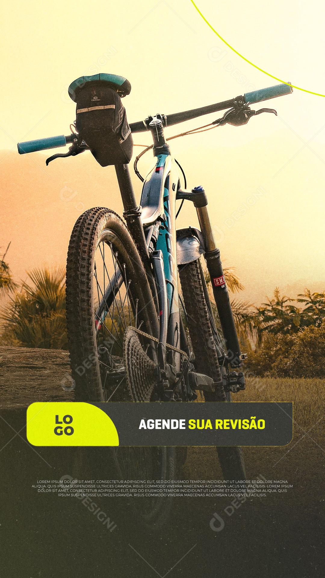 Story Bicicletaria Bicicleta Agende Sua Revisão Social Media PSD Editável